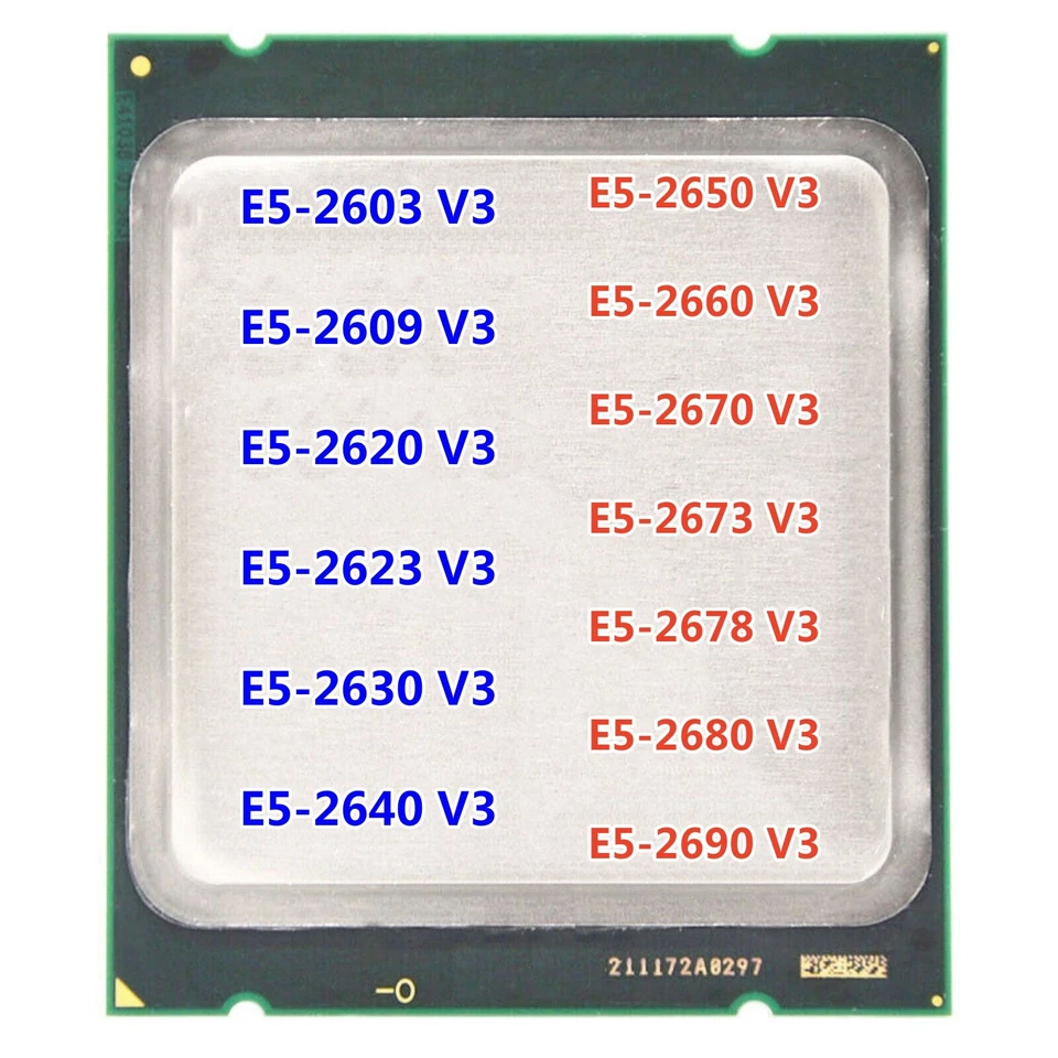 Intel Xeon E5-2620 V3 E5-2630 V3 E5-2640 V3 E5-2650 V3 E5-2670 V3 E5-2680 V3 CPU - Image 2 of 2