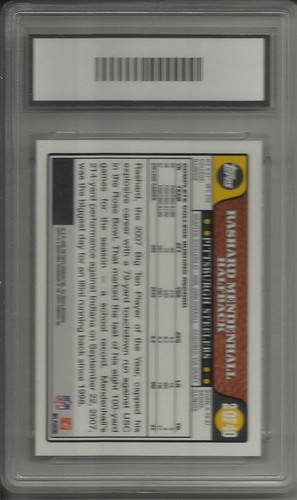 2008 Topps Rashard Mendenhall Rookie Card GMA Graded 10 - Bild 2 von 2