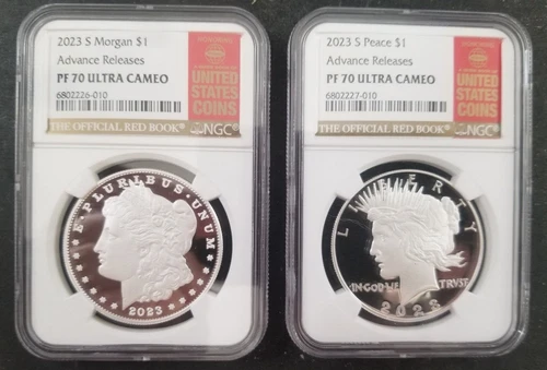 2023 S $1 Morgan Peace Set ADVANCE RELEASES NGC PF70 Rare Red Book Label