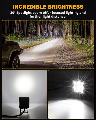 AUXBEAM 2X 2" 40W LED Cubo Luz de Trabajo Off-road Spot Beam Luz de Conducción Auxiliar - Imagen 2 de 12