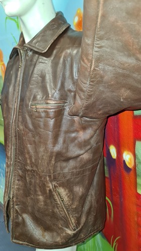 alte 30er Lederjacke Militär 40er Oldtimer Motorrad Flieger Vintage - Bild 16 von 16