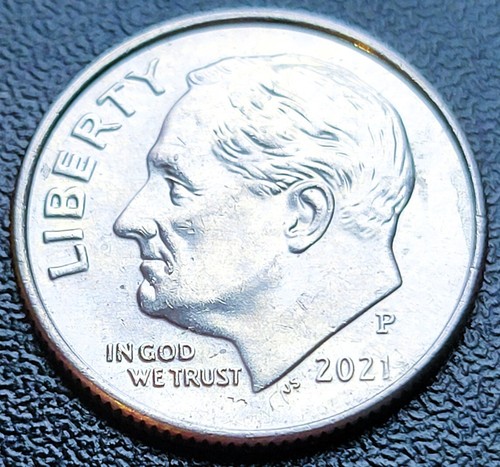 2021 P U.S. Roosevelt Dime BIN884 2 Die Chips Obverse - Picture 3 of 4