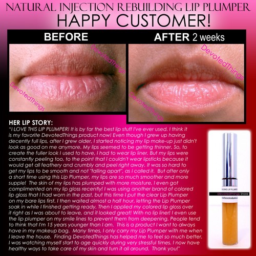 NATURAL INJECTION LIP PLUMPING HERBAL REBUILDING LIP PLUMPER GLOSS THAT WORKS - Picture 9 of 12