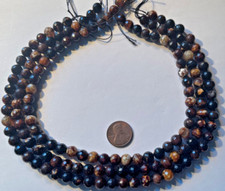 FACETED 8 MM COFFEE FIRE AGATE CRACKLE BEADS 15" BELOW WHOLESALE BARGAIN