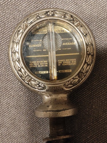 ANTIQUE EARLY 1900S BOYCE MOTOMETER JUNIOR W/ BEAUTIFUL LEAF DESIGN CASE - Picture 2 of 5
