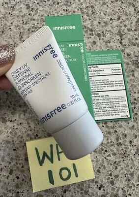 Innisfree Daily UV Defense Mineral Sunscreen SPF45 EXP 1/2026 .33oz/10mL TRAVEL
