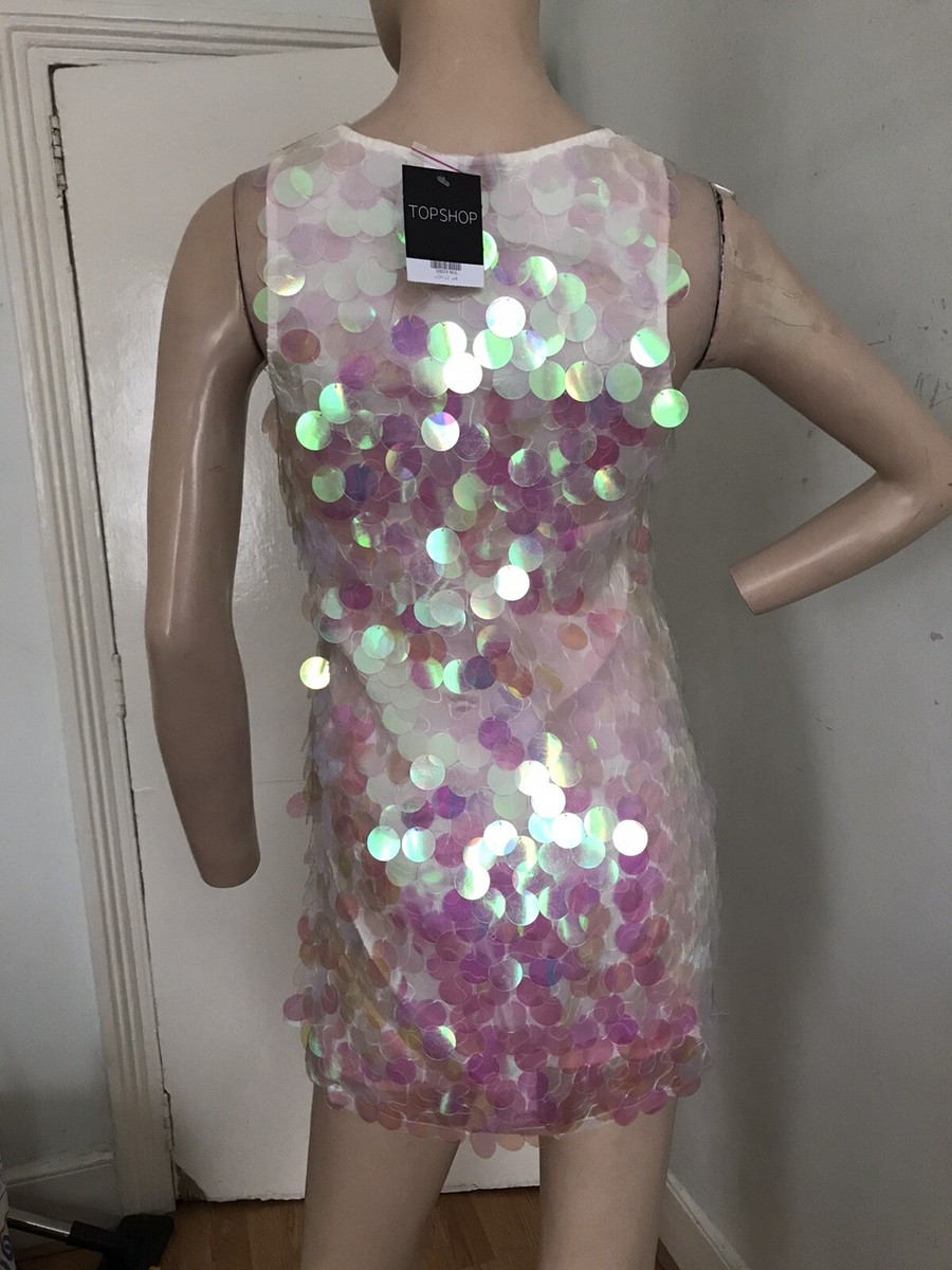 TOPSHOP RARE SILK SEQUIN DISCO FESTIVAL PARTY MINI DRESS UK 6 EU 34 XS BNWT  | eBay