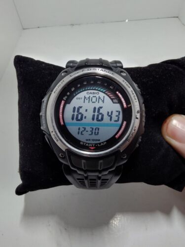 Casio Uhr Herren 44mm 150 Lap Schwarz 3166 SGW-200 DEFEKT HINTERGRUNDBELEUCHTUNG