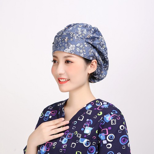 Womens/Mens Florals Printed Cap Scrub Hat/Cap Head Wear Adjustable Accessories - Picture 181 of 660