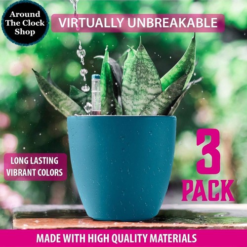 Self Watering Pots for Plants 3 Pack Flower Planters with Water Level Indicator - Picture 6 of 61