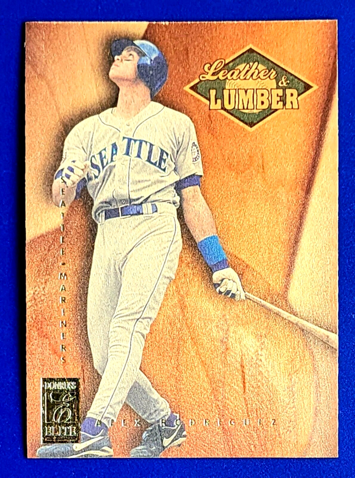 Alex Rodriguez 1997 Donruss Elite Leather & Lumber HTF Rare Woodgrain SSP # /500
