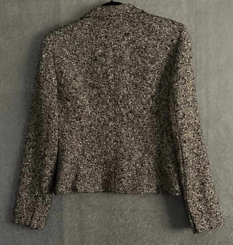 INC International Concepts Shimmery Blk/Wht/Gold Wool Blend Tweed Blazer. Size 8 - Picture 5 of 7