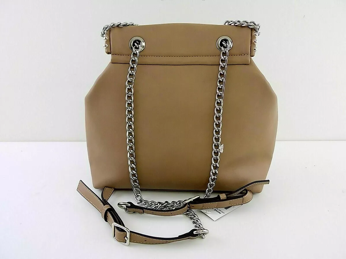 Nine West Backpack Aveline Shoulder-Bag Tote Chain Strap Convertible SIlver  Stud