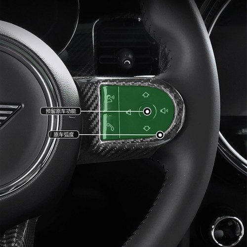Cubierta de embellecedor de volante de fibra de carbono para 21-22 BMW Mini Cooper F55/56/57 negro - Imagen 6 de 7