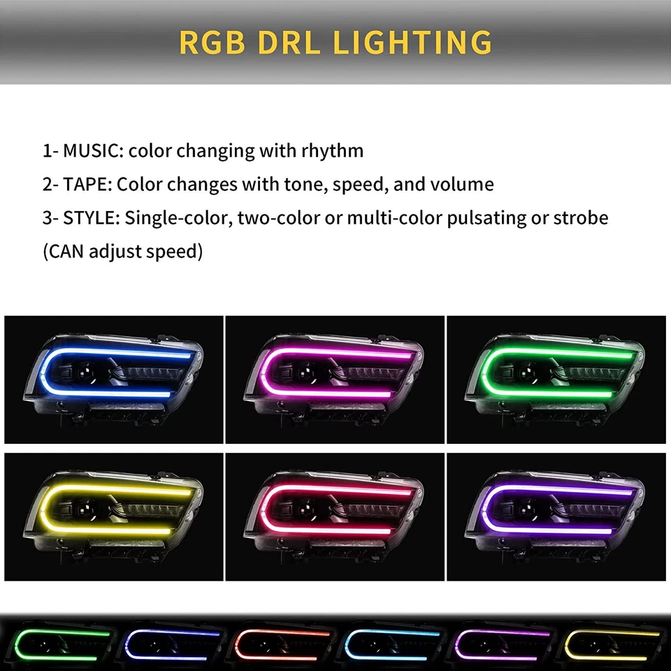 Faros LED y luces traseras LED para Dodge Charger 2011-2014 con secuencial Foto 3 de 4