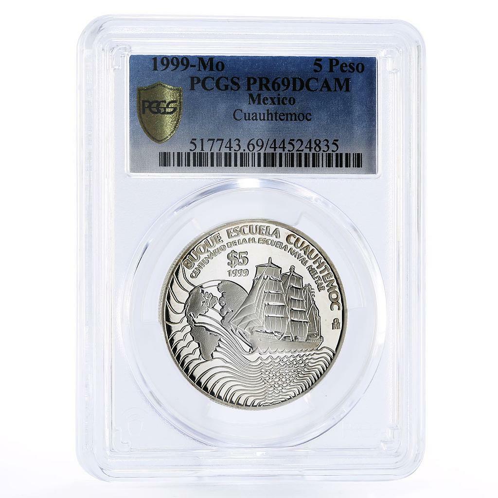 Mexico 5 pesos Naval Training Ship Cuauhtemoc PR69 PCGS