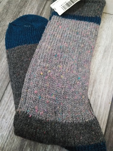 Vintage Wigwam L.L. BEAN MEN'S HIGH TREK CREW SOCKS GREY-MULTI-COLOR - Picture 6 of 8