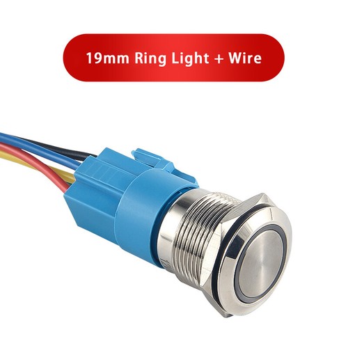 Metal Push Button Switch Round 12/16/19/22mm LED Light On Off with Wire Socket - Picture 20 of 24
