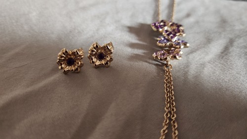 Beautiful Imitation Jewels Necklace & Earrings Set Costume Jewelry - Picture 2 of 4