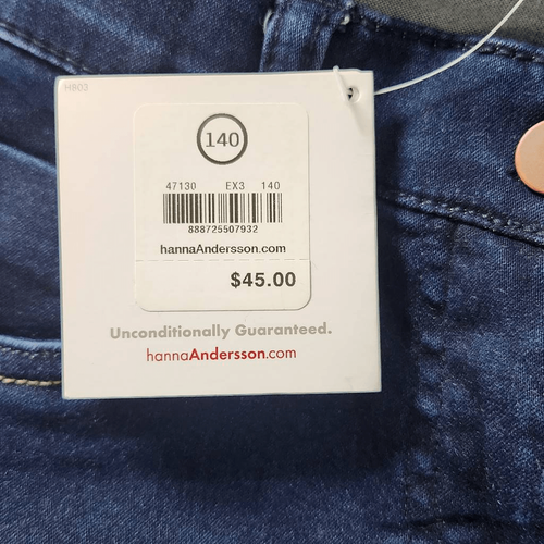 Hanna Andersson Girl's Dark Wash Skinny Jeans NWT Size 10 Girl's Skinny Denim - Picture 11 of 12