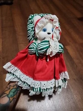 BlueBonnet  Village VINTAGE Kitty Stuffed Cat - Christmas 