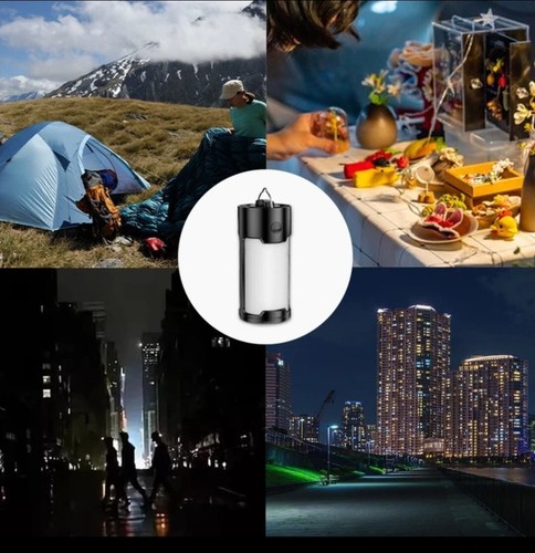2 x USB Wiederaufladbare LED Tragbare Camping Taschenlampe Laterne Nachtlicht Zeltlampe  - Bild 9 von 9
