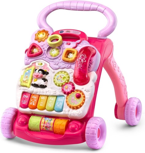 Baby Girl Interactive Learning Walker First Steps Pink Toy Infant Toddler Stand - Picture 3 of 3