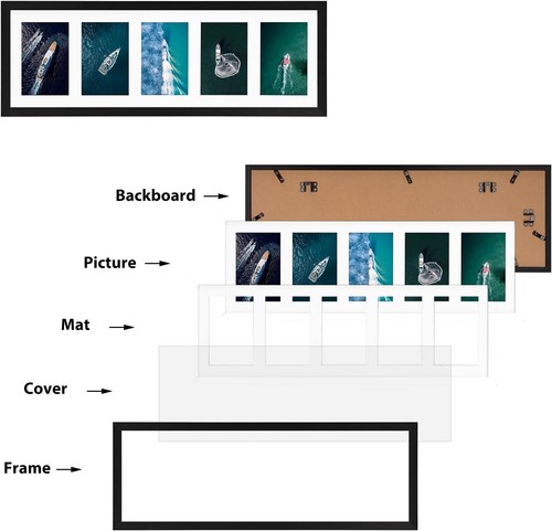 Lightweight Aluminum 4x6 Photo Collage Frames - Horizontal & Vertical Display - Picture 5 of 9