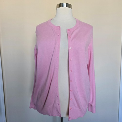 Torrid Plus Size 2X Pink Button Up Long Sleeve Knit Cardigan Sweater NWT Flaw
