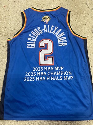 Shai Gilgeous Alexander SGA 2025 NBA Finals MVP Blue Jersey