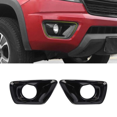 #ad Black Fog Light Bumper Lamp Cover Trim For 2014 2018 Chevy Colorado Accessories $28.59