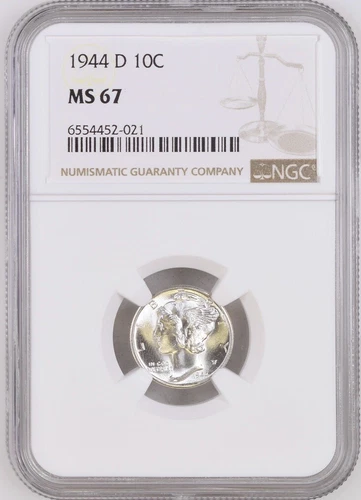1944-D 10C  Mercury Dime NGC MS67     6554452-021