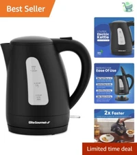 Durable 1.7L BPA-Free Electric Kettle with Auto Shut-Off Feature - Black