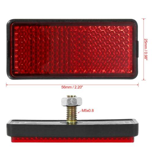 2PCS Motorcycle Quad Bike Rear Reflector Rectangular 56x25mm Single Bolt On - Bild 3 von 6