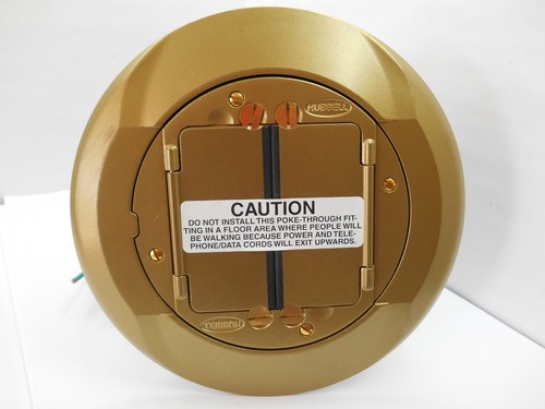 NEW Hubbell S1PT4X4BRS Fire-Rated Poke-Through 1 Piece 4X4 SYSTEM 1 Brass - Picture 3 of 7