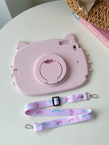 Cute Cat Kids Stand Case Cover w/Strap For iPad 5/6/7/8/9/10th Gen Mini Air Pro - Picture 11 of 18