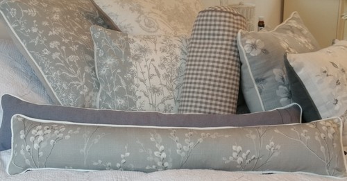 Draught Excluder - Laura Ashley Pussy Willow Steel 32" sale £21 now  £17 - Picture 2 of 6