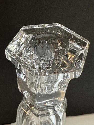 Antique Heisey Glass Candle Stick Holders Pair Clear 7.5” Skirted Panel - Picture 12 of 24