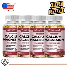 Calcium Magnesium Zinc D3 Complex Capsules Bone Muscle Immune Support 120pc