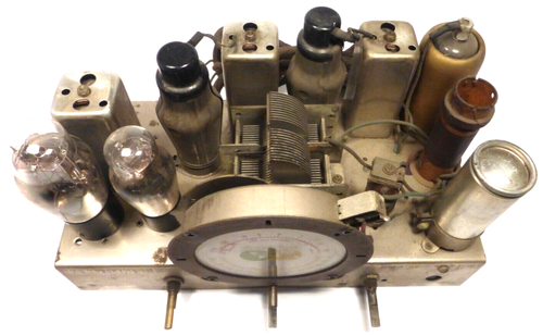 vintage ATWATER KENT 515Q BATTERY CONSOLE: Untested 5 TUBE CHASSIS/great graphic - Picture 3 of 8