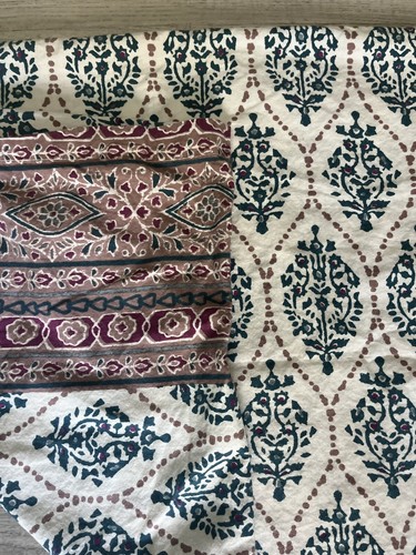 UO Urban Outfitters Standard Kissenhülle Kissenbezug mit Krawatten Blau Mauve Creme Standard - Bild 4 von 8