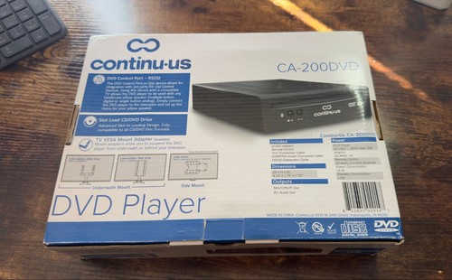 CONTINUUS DVD Player: 7 3/4 in Overall Dp, 1 3/4 in Overall Ht, Includes Remote - Picture 2 of 3