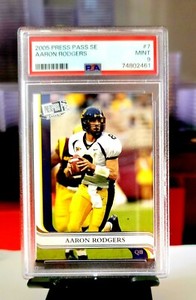 2005 PRESS PASS AARON RODGERS #7 RC ROOKIE CARD PSA 9