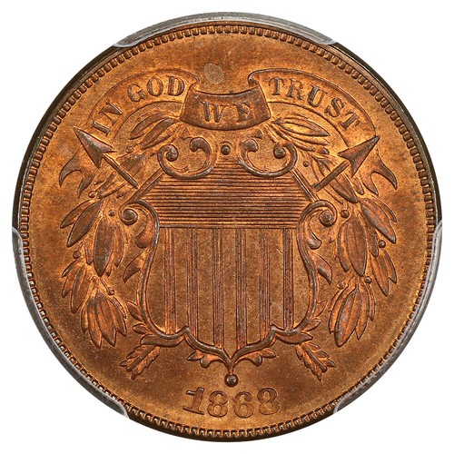 1868 2c PCGS MS65RD ex: D.L. Hansen - Picture 3 of 4