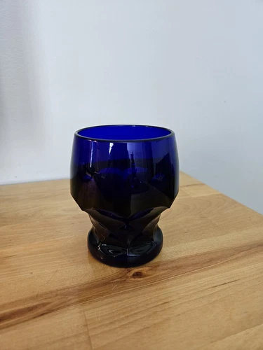Vintage Viking Cobalt Blue Georgian Honeycomb Glass Tumblers