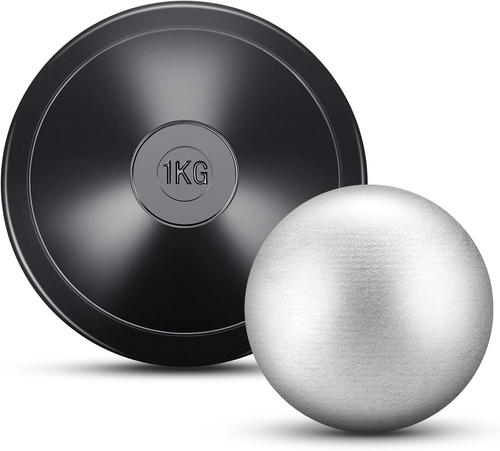 1 Pcs 4 KG 8.8lb Shot Put And 1 Pcs 1 KG Rubber Discus For