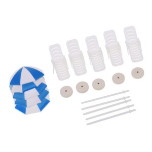 5 Set Miniature Beach Deck Chair Umbrella Model for Dollhouse Decor Blue