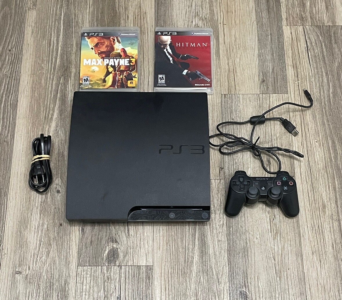 Sony PlayStation 3 Slim PS3 160GB Black Console W Controller CECH