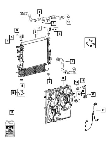 Genuine Mopar Engine Cooling Radiator 68648998Aa