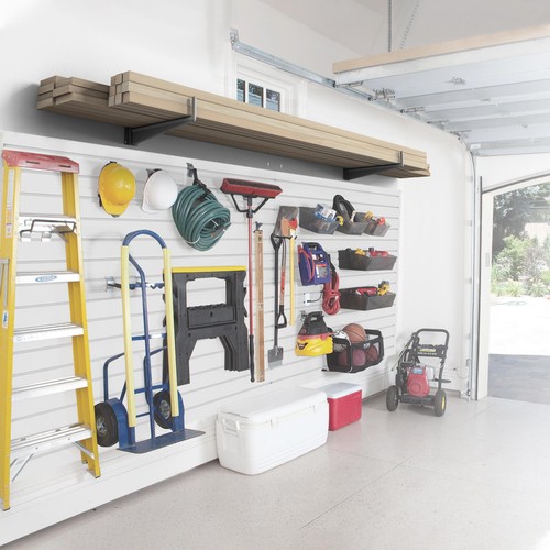 4-8pcs 4ft Slatwall Panels Garage Storage Panel Organizer Gray Set - Picture 7 of 12